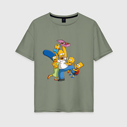 Женская футболка оверсайз Simpsons donuts