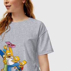 Футболка оверсайз женская Simpsons donuts, цвет: меланж — фото 2