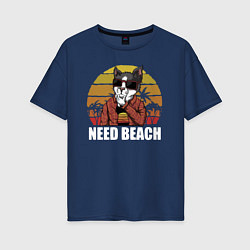 Женская футболка оверсайз Need Beach