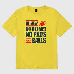 Женская футболка оверсайз Регби без шлема, без щитков, только мяч