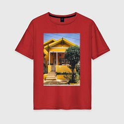 Женская футболка оверсайз Жёлтый Дом