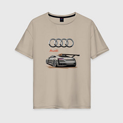 Женская футболка оверсайз Audi Racing team