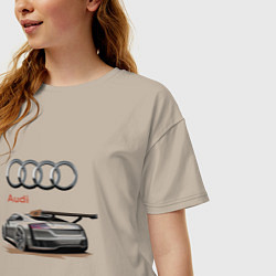 Футболка оверсайз женская Audi Racing team, цвет: миндальный — фото 2
