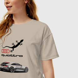 Футболка оверсайз женская Audi quattro Lizard, цвет: миндальный — фото 2