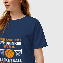 Футболка оверсайз женская Beer & Basket, цвет: тёмно-синий — фото 2