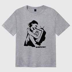 Футболка оверсайз женская BANKSY БЭНКСИ девочка, цвет: меланж