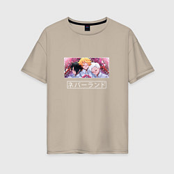 Женская футболка оверсайз Эмма Рей и Норман в цветах