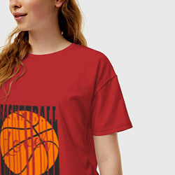 Футболка оверсайз женская Basket Style, цвет: красный — фото 2