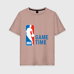 Футболка оверсайз женская NBA Game Time, цвет: пыльно-розовый