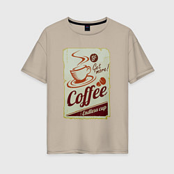 Женская футболка оверсайз Coffee Cup Retro