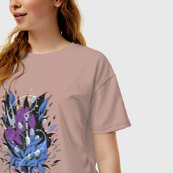 Футболка оверсайз женская Хорнет, цвет: пыльно-розовый — фото 2