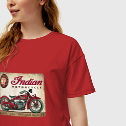 Футболка оверсайз женская Indian motorcycle 1901, цвет: красный — фото 2