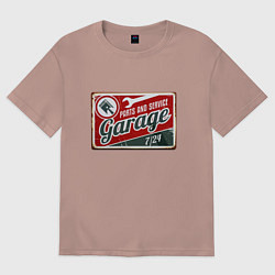 Футболка оверсайз женская Garage Parts and Service, цвет: пыльно-розовый
