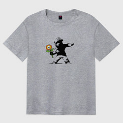 Женская футболка оверсайз Banksy Mario