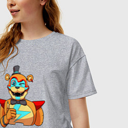 Футболка оверсайз женская Five Nights at Freddys: Security Breach - Глэмрок, цвет: меланж — фото 2