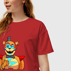 Футболка оверсайз женская Five Nights at Freddys: Security Breach - Глэмрок, цвет: красный — фото 2