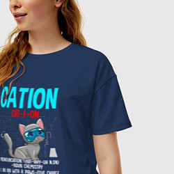 Футболка оверсайз женская Cation Element, цвет: тёмно-синий — фото 2