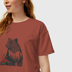 Футболка оверсайз женская Символ России, цвет: кирпичный — фото 2