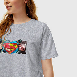 Футболка оверсайз женская Знак Супермена, цвет: меланж — фото 2