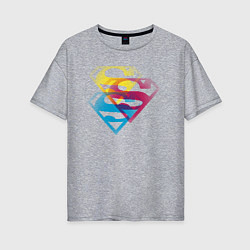 Женская футболка оверсайз Лого Супермена