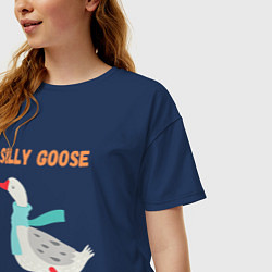 Футболка оверсайз женская Silly Goose, цвет: тёмно-синий — фото 2