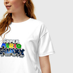 Футболка оверсайз женская Super Mario Galaxy logo, цвет: белый — фото 2