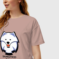 Футболка оверсайз женская Самоед Team, цвет: пыльно-розовый — фото 2