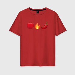 Футболка оверсайз женская Emoji RHCP, цвет: красный