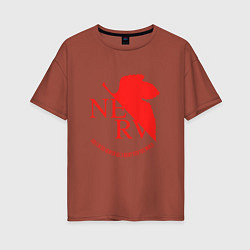 Женская футболка оверсайз Nerv в Neon Genesis Evangelion