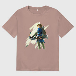 Футболка оверсайз женская Link с луком, цвет: пыльно-розовый