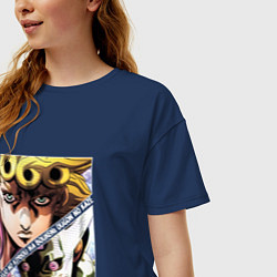 Футболка оверсайз женская Джорно Джованна из ДжоДжо, цвет: тёмно-синий — фото 2
