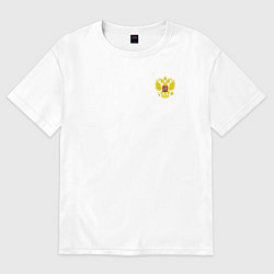 Футболка оверсайз женская Герб, цвет: белый