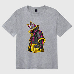 Футболка оверсайз женская Fortnite Молнии, цвет: меланж