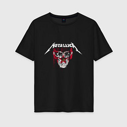 Футболка оверсайз женская Metallica Skull & Star, цвет: черный