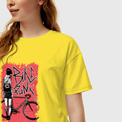 Футболка оверсайз женская Red bike bike, цвет: желтый — фото 2