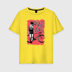 Футболка оверсайз женская Red bike bike, цвет: желтый