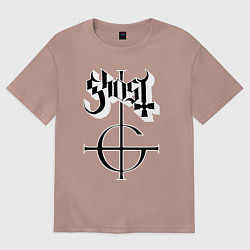 Футболка оверсайз женская Ghost logo, цвет: пыльно-розовый