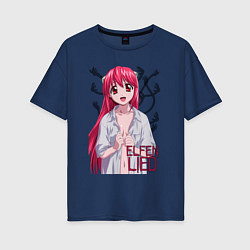 Футболка оверсайз женская Elfen lied Lucy, цвет: тёмно-синий