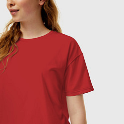 Футболка оверсайз женская Обезьяны в шляпе и рубашке, цвет: красный — фото 2