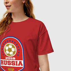 Футболка оверсайз женская 2018 Russia, цвет: красный — фото 2