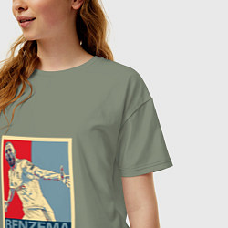 Футболка оверсайз женская Madrid - Benzema, цвет: авокадо — фото 2