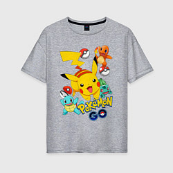 Женская футболка оверсайз ПОКЕМОНЫ POKEMON