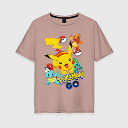 Женская футболка оверсайз ПОКЕМОНЫ POKEMON