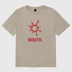 Футболка оверсайз женская Знак еретика и отступника, цвет: миндальный