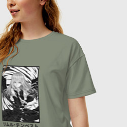 Футболка оверсайз женская Римуру ЧБ, цвет: авокадо — фото 2