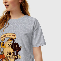 Футболка оверсайз женская Я сам сама создаю свою удачу, цвет: меланж — фото 2