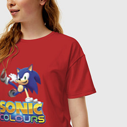 Футболка оверсайз женская Sonic Colours Hedgehog Video game, цвет: красный — фото 2