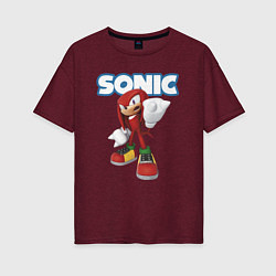 Женская футболка оверсайз Knuckles Echidna Sonic Video game Ехидна Наклз Вид