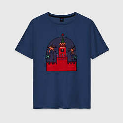Женская футболка оверсайз Москва Кремль Салют
