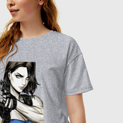 Футболка оверсайз женская Jill RE3, цвет: меланж — фото 2